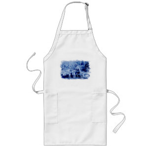 Vintage Hunter med Hundar Apron Långt Förkläde
