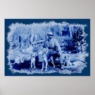Vintage Hunter med Hundar målat Poster
