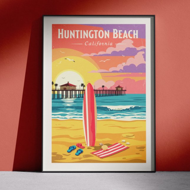Vintage Huntington Beach California Poster (Skapare uppladdad)