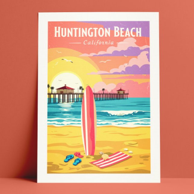 Vintage Huntington Beach California Vykort (Skapare uppladdad)