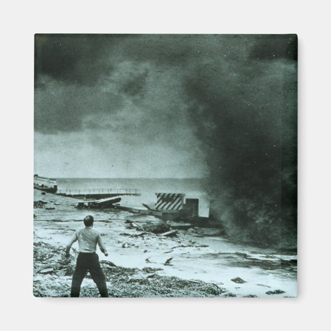 Vintage Hurricane-våg Magnet (Framsidan)