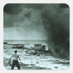 Vintage Hurricane Wave Fyrkantigt Klistermärke