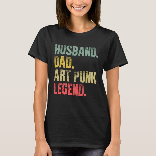Vintage   Husband Dad Punk Legend Retro T Shirt (Framsida)
