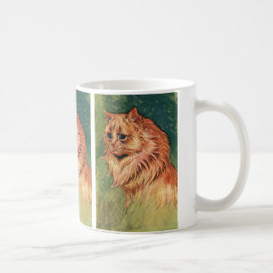 Vintage husdjursdjur, långhårig orange katt kaffemugg