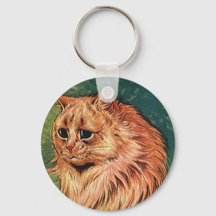 Vintage husdjursdjur, långhårig orange katt nyckelring