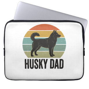 Vintage Husky Pappa Retro Hund Vektor Design_1 Laptop Fodral