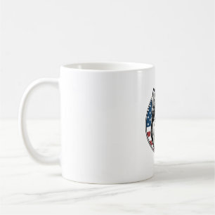 Vintage Husky Patriotisk Hund Vektor Tröja Design_ Kaffemugg