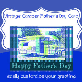 Vintage husvagn Glad fadersdag Kort