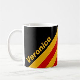Vintage huvudstadsränder med namn kaffemugg