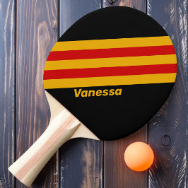 Vintage huvudstadsränder med namn pingisracket