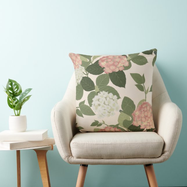 Vintage Hydrangea Blommönster Kudde (Stol)