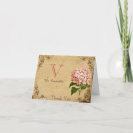 Vintage Hydrangea Bröllop Tack Kort