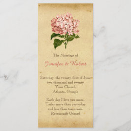 Vintage Hydrangea-Bröllopsprogram Program
