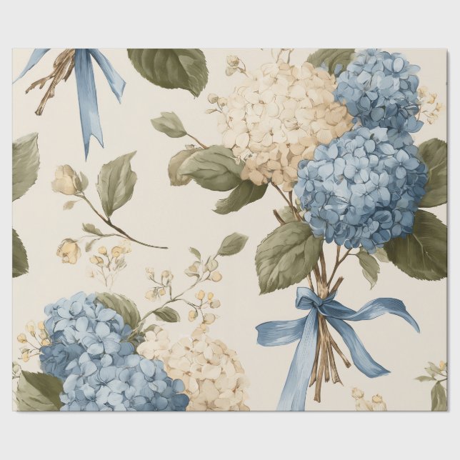 Vintage Hydrangea Bukett Mönster Presentpapper (Seam)