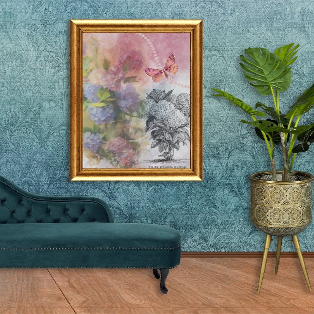 Vintage Hydrangea Luxury Elegance Poster (Skapare uppladdad)