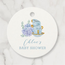 Vintage Hydrangea Tea Brewing Baby Shower Gåvor Etiketter