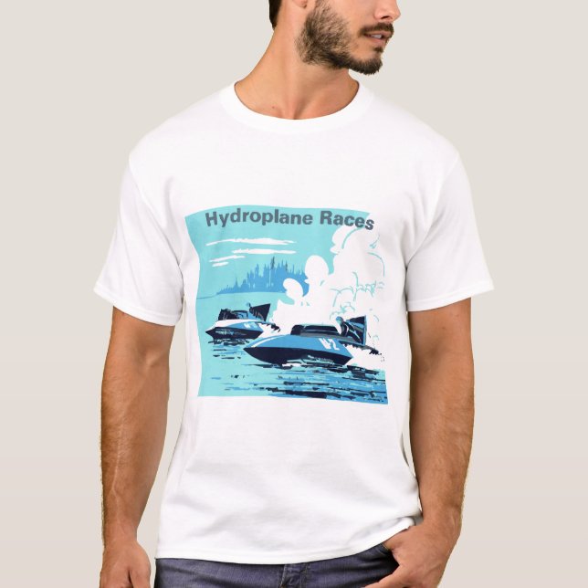 Vintage Hydroplan. Thunderbåtarna T Shirt (Framsida)