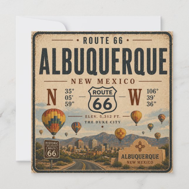 Vintage hyllning till Albuquerque-siluettens skyli (Framsida)