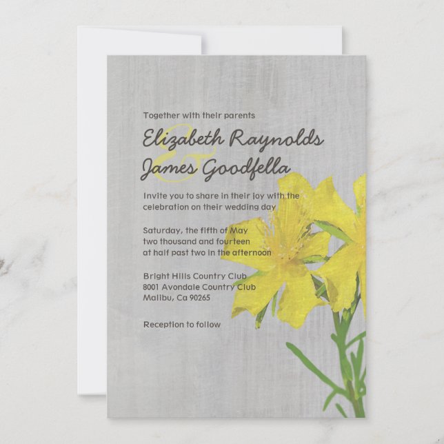 Vintage Hypericum bröllopsinbjudningar Inbjudningar (Framsida)