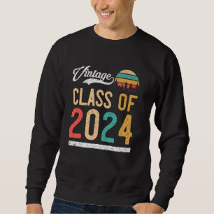 Vintage i 2024 års gymnasium eller högskola lång ärmad tröja