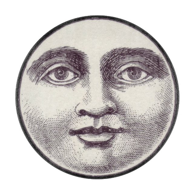 Vintage i ansikte vid måne fullt vid måne (Framsidan)