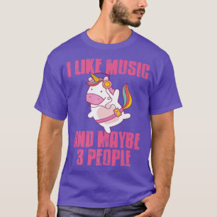 Vintage I gillar Music och kanske 3 People Unicorn T Shirt