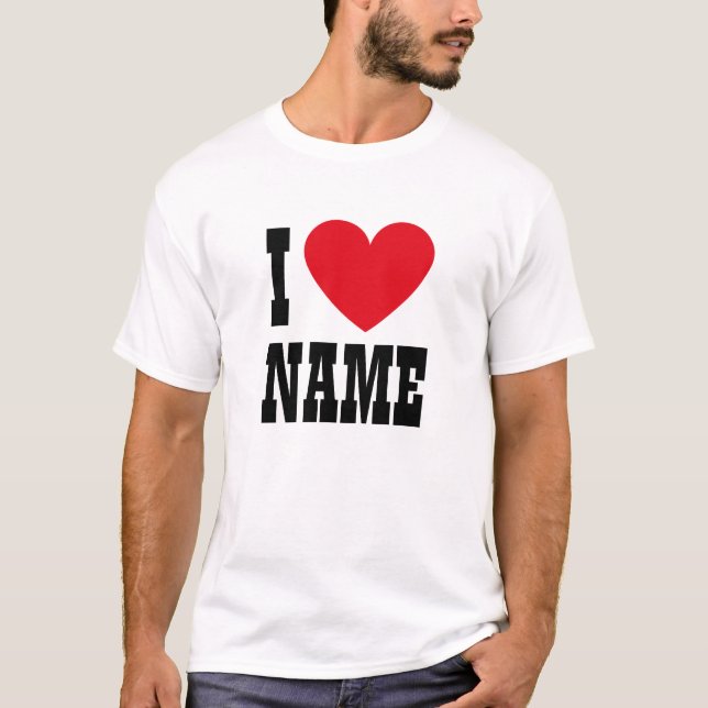 Vintage I Heart Namn T Shirt (Framsida)