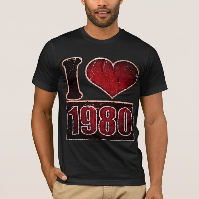 Vintage I kärlek 1980 T-Shirt (Framsida)