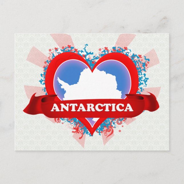 Vintage I Kärlek Antarctica Vykort (Framsida)