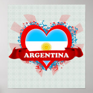 Vintage I Kärlek Argentina Poster