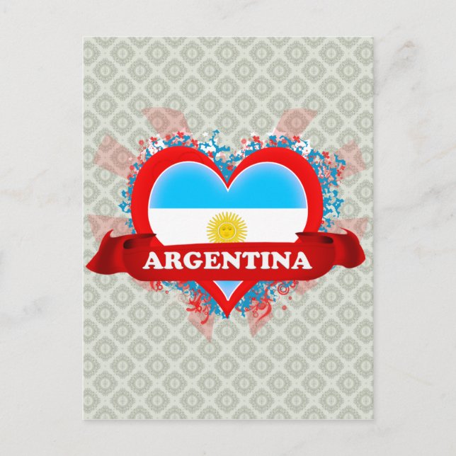 Vintage I Kärlek Argentina Vykort (Framsida)