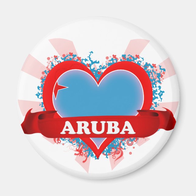 Vintage I Kärlek Aruba Magnet (Framsidan)