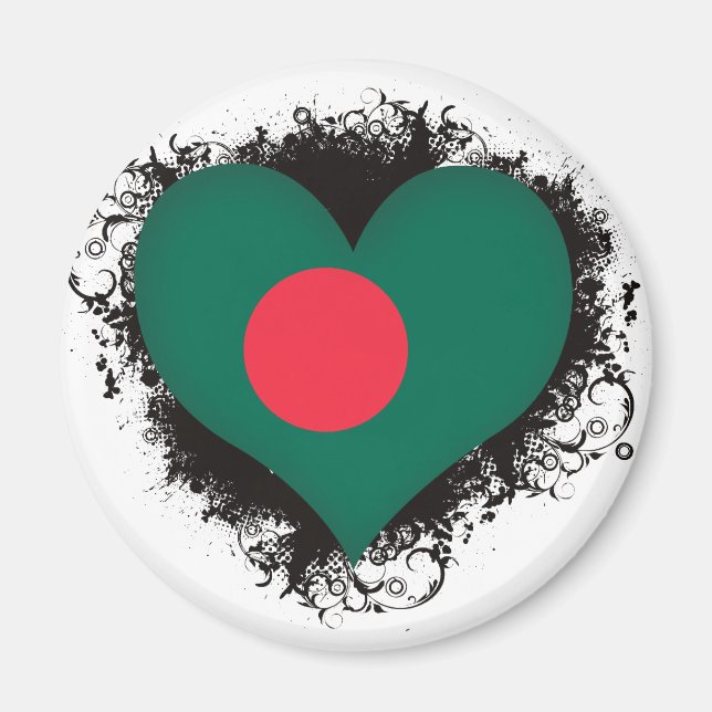 Vintage I Kärlek Bangladesh Magnet (Framsidan)