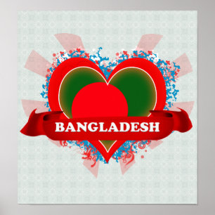 Vintage I Kärlek Bangladesh Poster