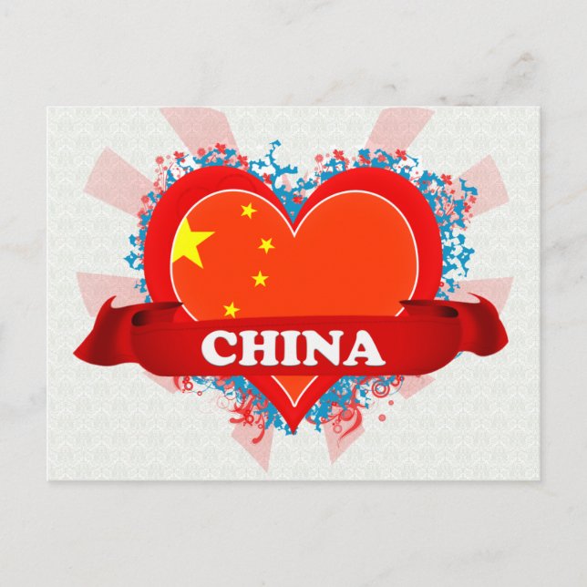 Vintage I Kärlek China Vykort (Framsida)