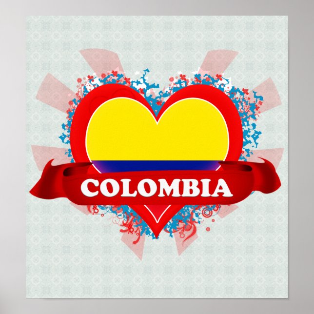 Vintage I Kärlek Colombia Poster (Framsidan)