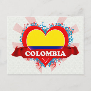 Vintage I Kärlek Colombia Vykort