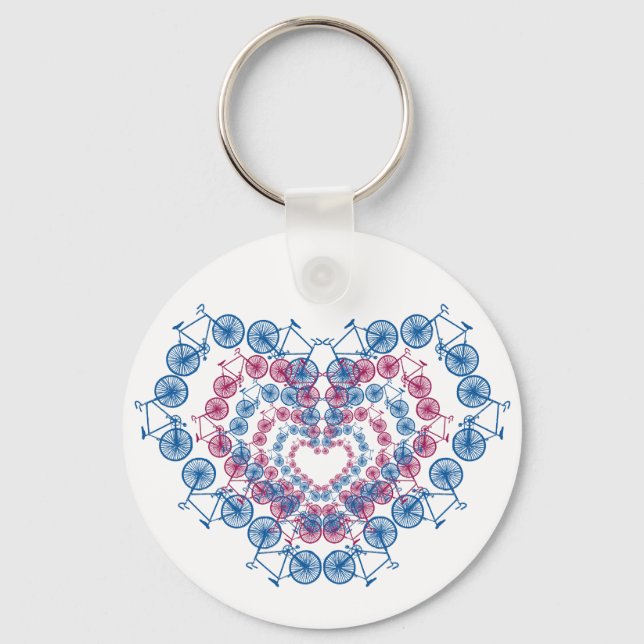 Vintage I kärlek-cykling Nyckelring (Framsida)