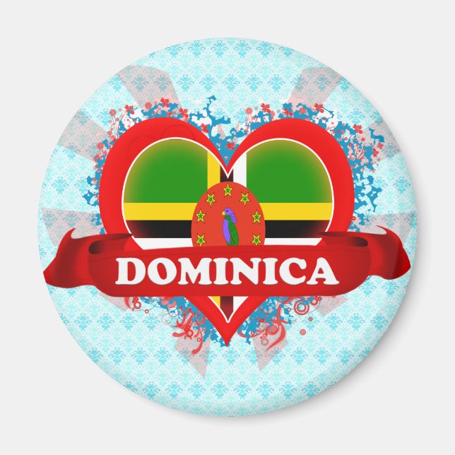 Vintage I Kärlek Dominica Magnet (Framsidan)