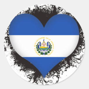 Vintage I Kärlek El Salvador Runt Klistermärke