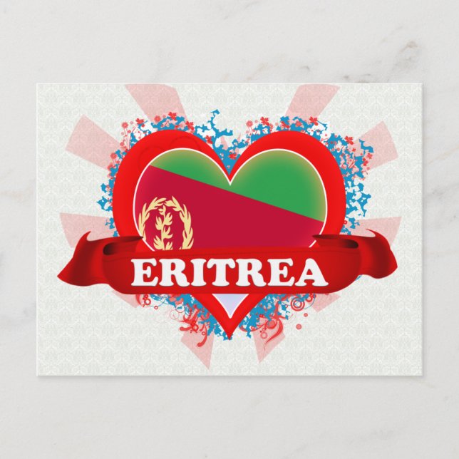 Vintage I Kärlek Eritrea Vykort (Framsida)
