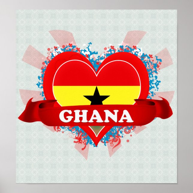 Vintage I Kärlek Ghana Poster (Framsidan)