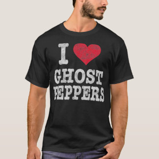 Vintage I Kärlek Ghost Peppers Trendig Gift T Shirt