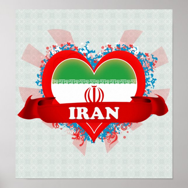 Vintage I Kärlek Iran Poster (Framsidan)