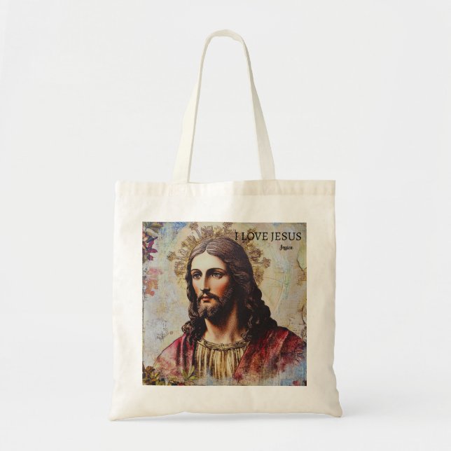 Vintage I Kärlek Jesus anpassade namn Tygkasse (Framsidan)