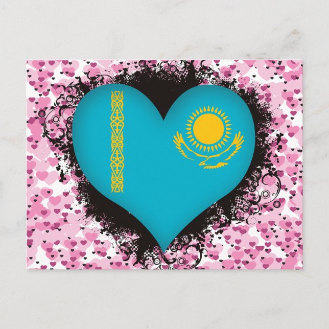 Vintage I Kärlek Kazakstan Vykort (Framsida)