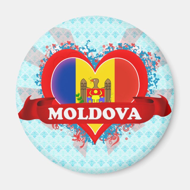 Vintage I Kärlek Moldavien Magnet (Framsidan)