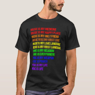 Vintage I Kärlek Music Älskare Rainbow-citat T Shirt