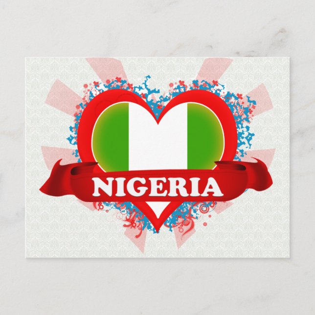 Vintage I Kärlek Nigeria Vykort (Framsida)