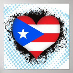 Vintage I Kärlek Puerto Rico Poster